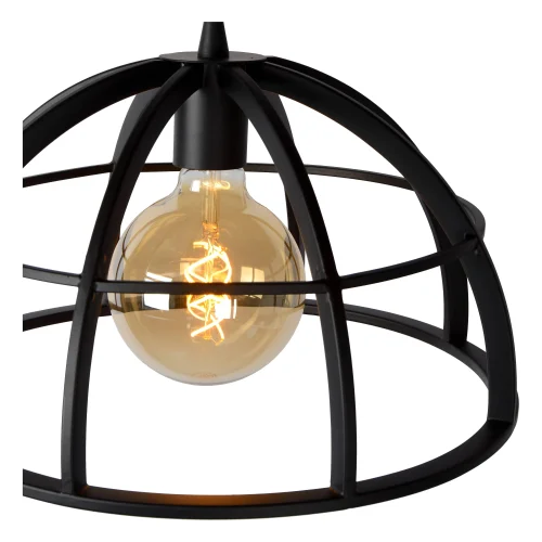 Светильник подвесной Dikra 76464/02/30 Lucide чёрный 2 лампы, основание чёрное в стиле современный  фото 3